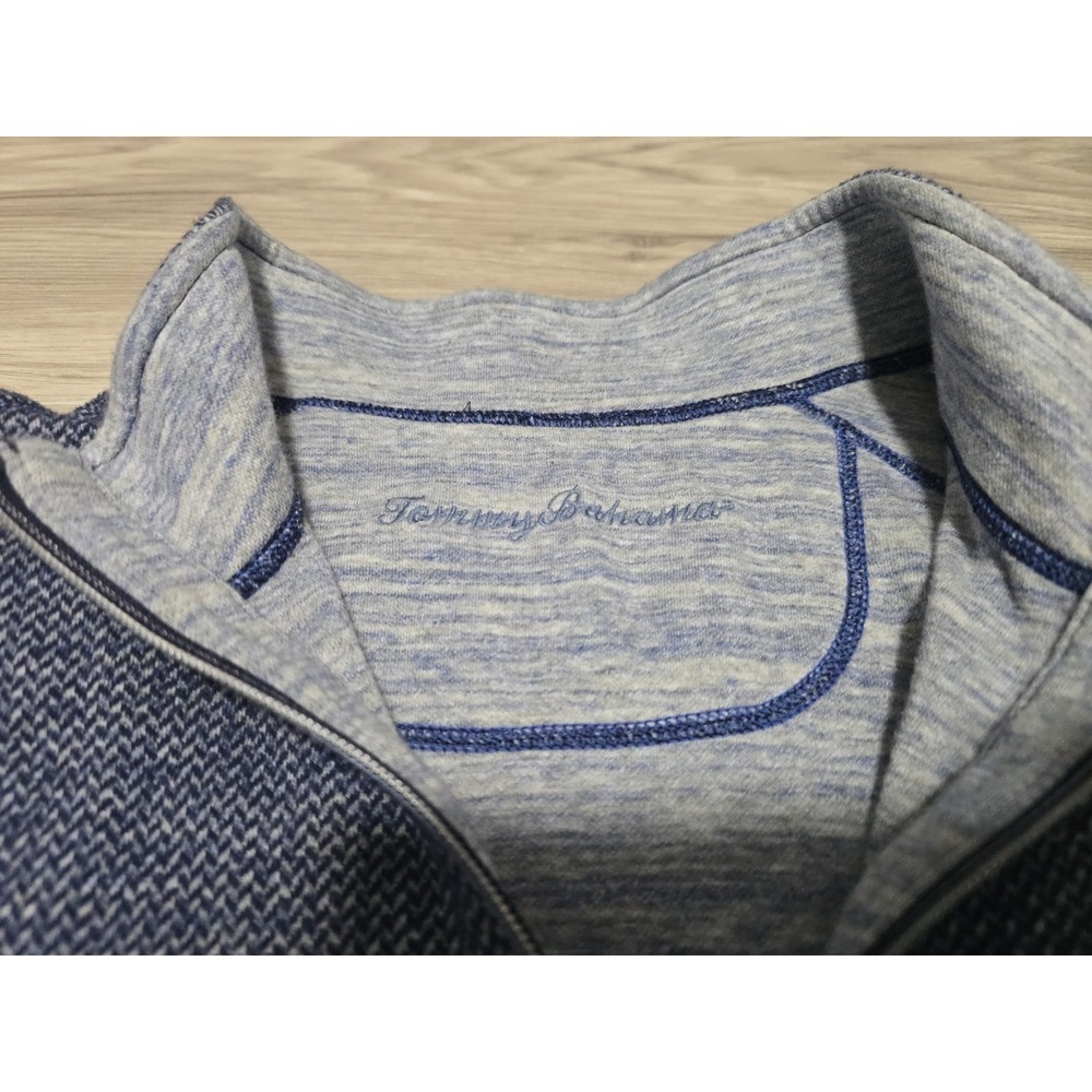 Tommy Bahama 1/4 Zip Mens Reversible Pullover Sweater XL Blue - Picture 4 of 10